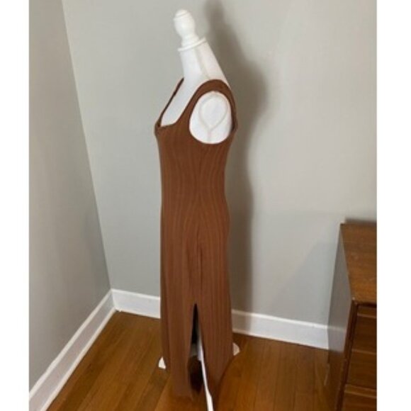 L Space Celine Copper Ribbed Midi Sweetheart Neckline Dress NWOT Size L - Picture 2 of 6